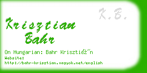 krisztian bahr business card